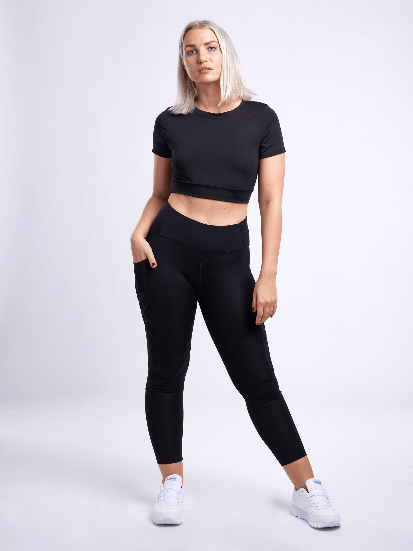 JupiterGear High-Waisted Criss-Cross Training Leggings with Hip Pockets by JupiterGear