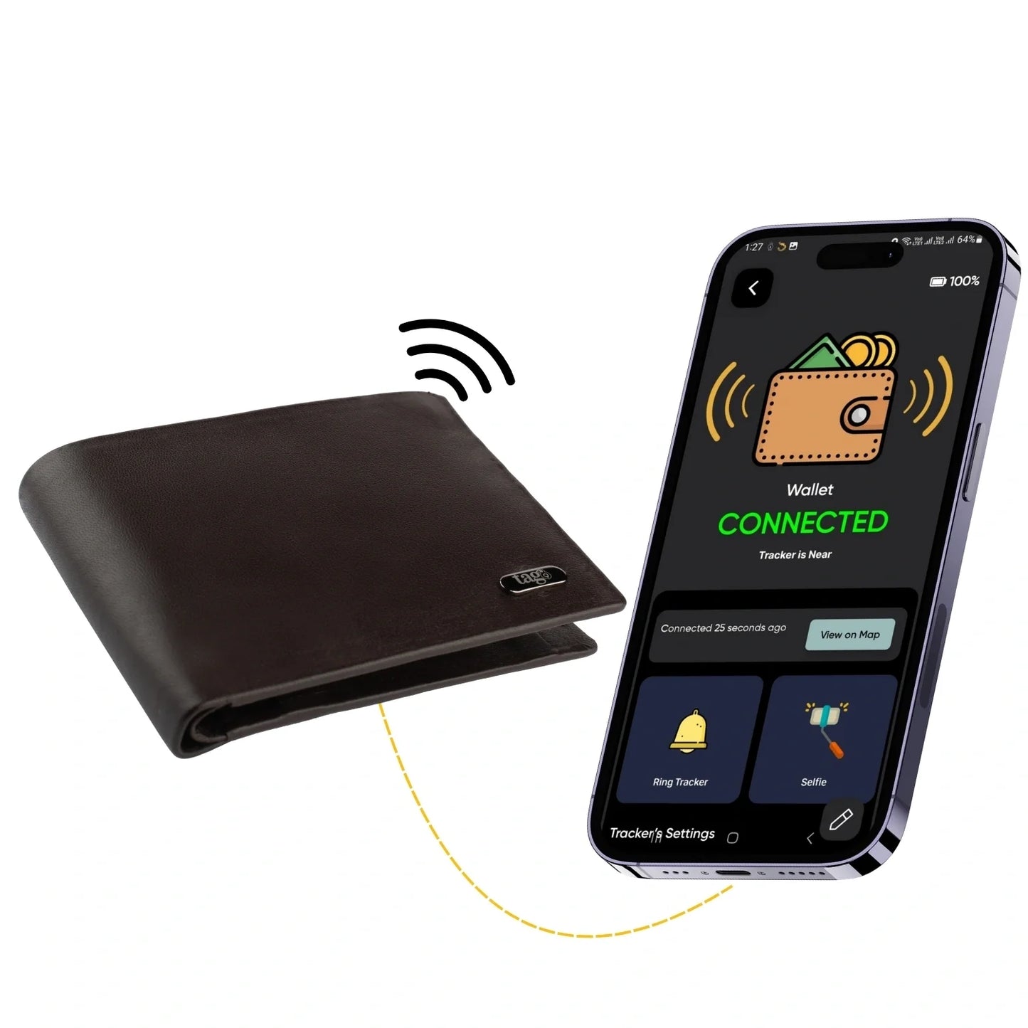 Smart Wallet (stitchless) by Dolphin Tracker + Lost Recovery + RFID