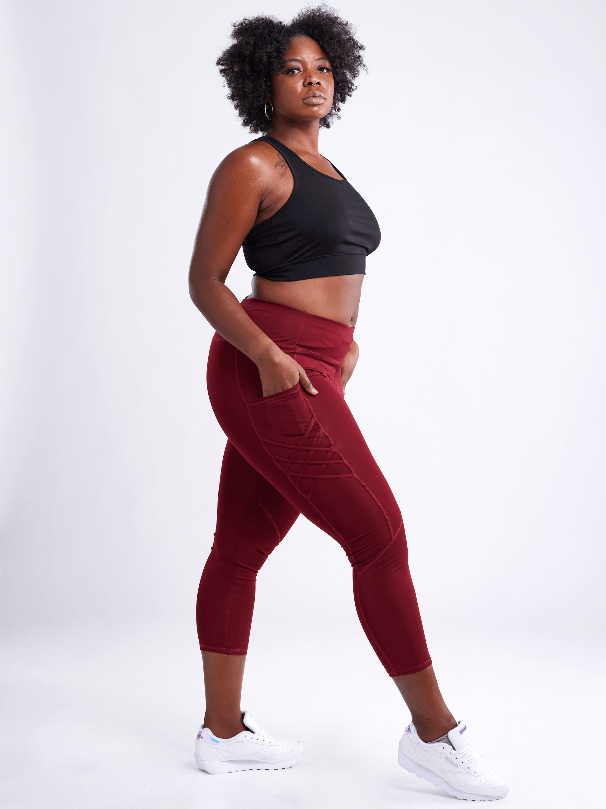 JupiterGear High-Waisted Criss-Cross Training Leggings with Hip Pockets by JupiterGear