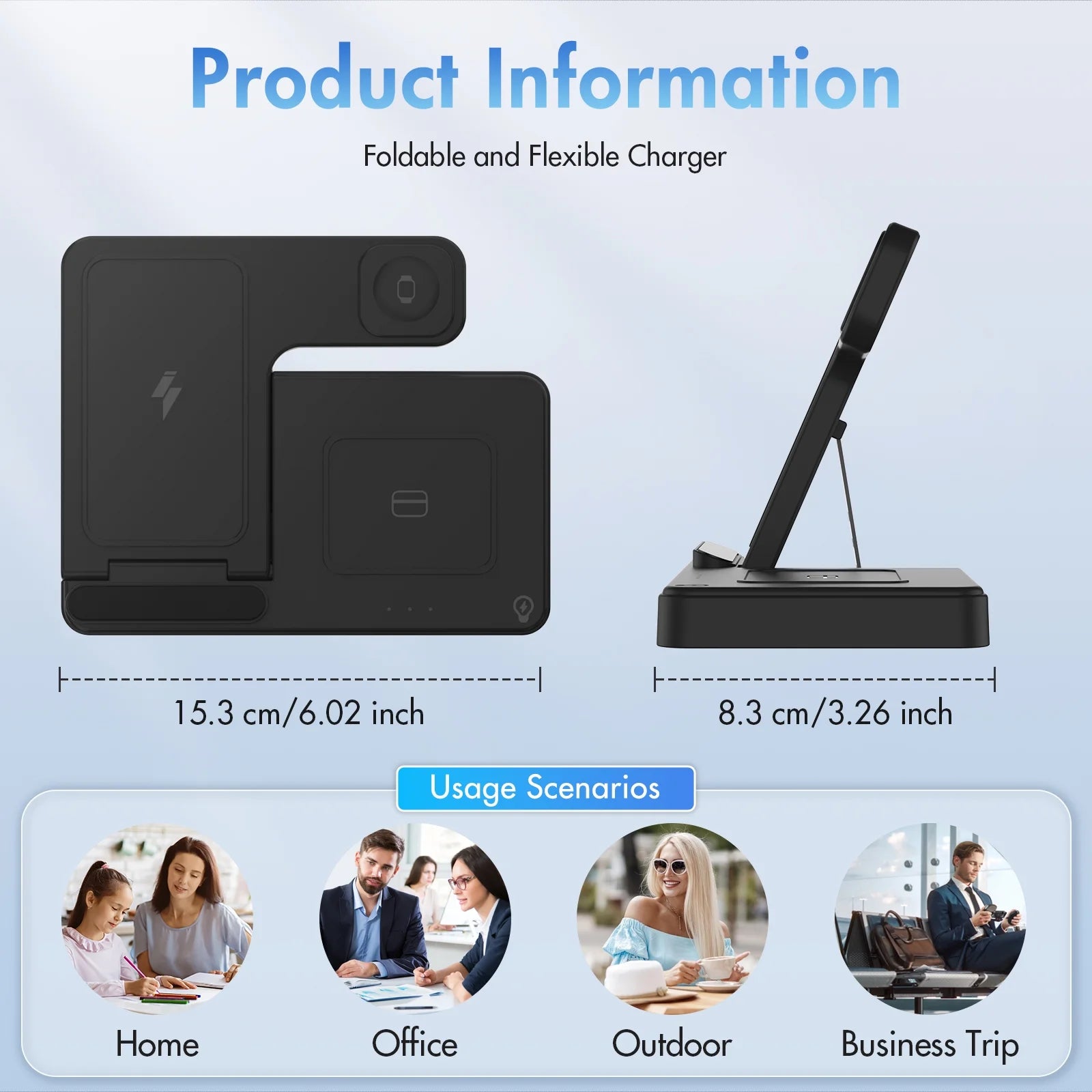 Wireless Charger,Magnetic Charging Stand Compatible with Iphone 17 16 15 14 13 12 11 Pro Max plus XS XR X 8,Charger for Apple Watch 9 8 7 6 5 4 3 2 SE, for Airpods 3 2 Pro,3 in 1 Charging Station