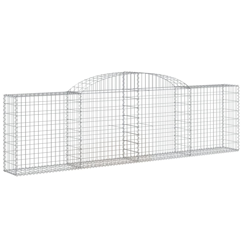 vidaXL Arched Gabion Baskets 3 pcs 118.1"x11.8"x31.5"/39.4" Galvanized Iron by VidaXL