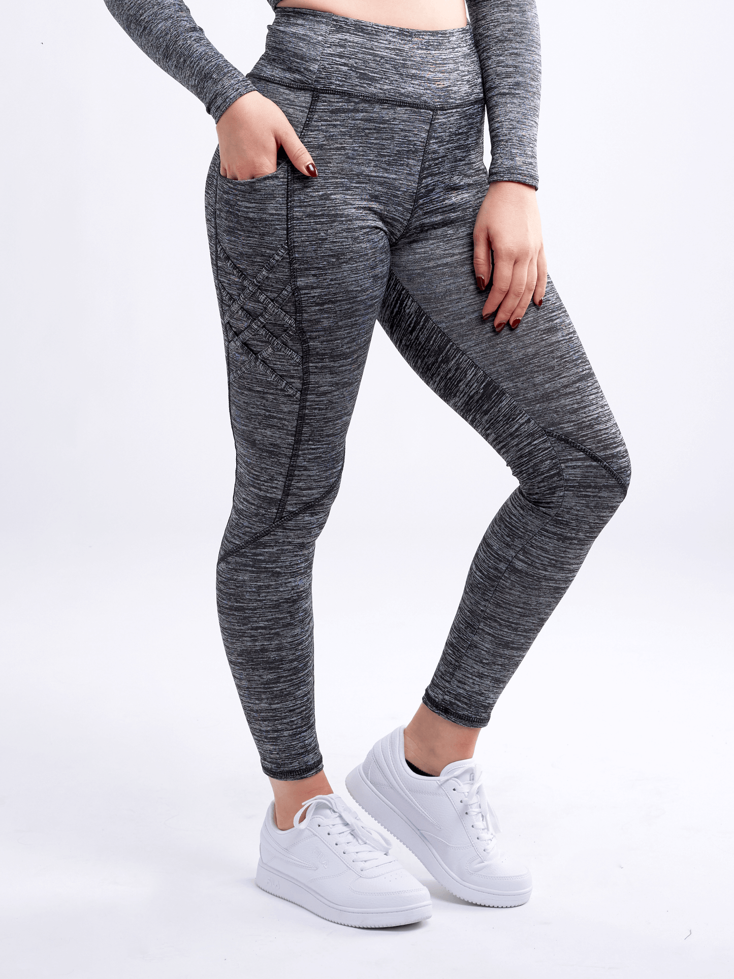 JupiterGear High-Waisted Criss-Cross Training Leggings with Hip Pockets by JupiterGear