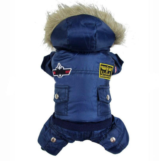 Air Force Inspired Four-Legged Pet Suit - Stylish Autumn And Winter Coats For Dogs by Dog Hugs Cat