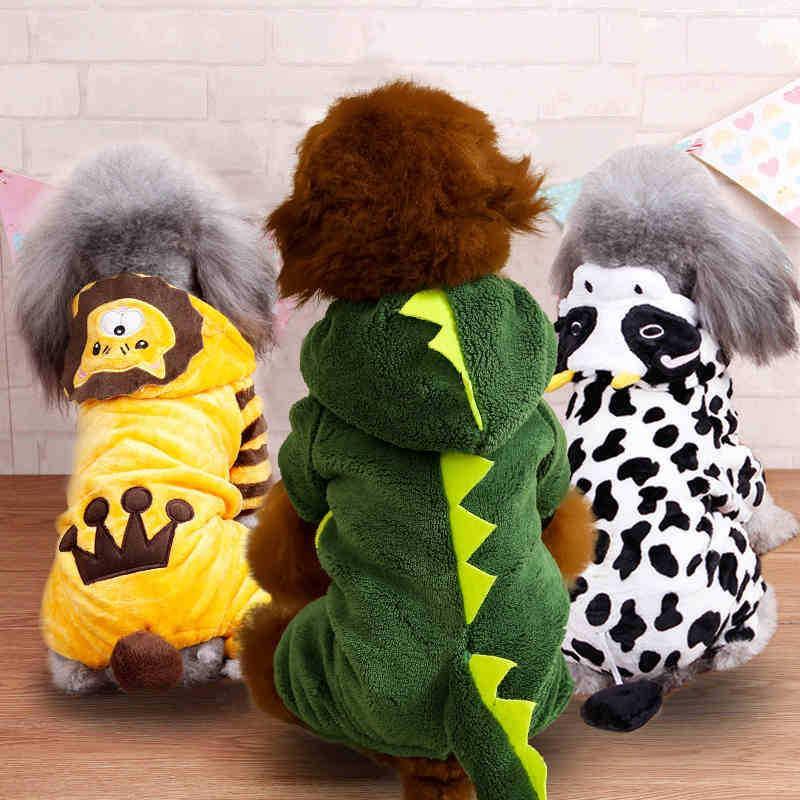 Autumn And Winter Dog Pet Costume Collection: Cozy Coral Fleece Cartoon Style by Dog Hugs Cat