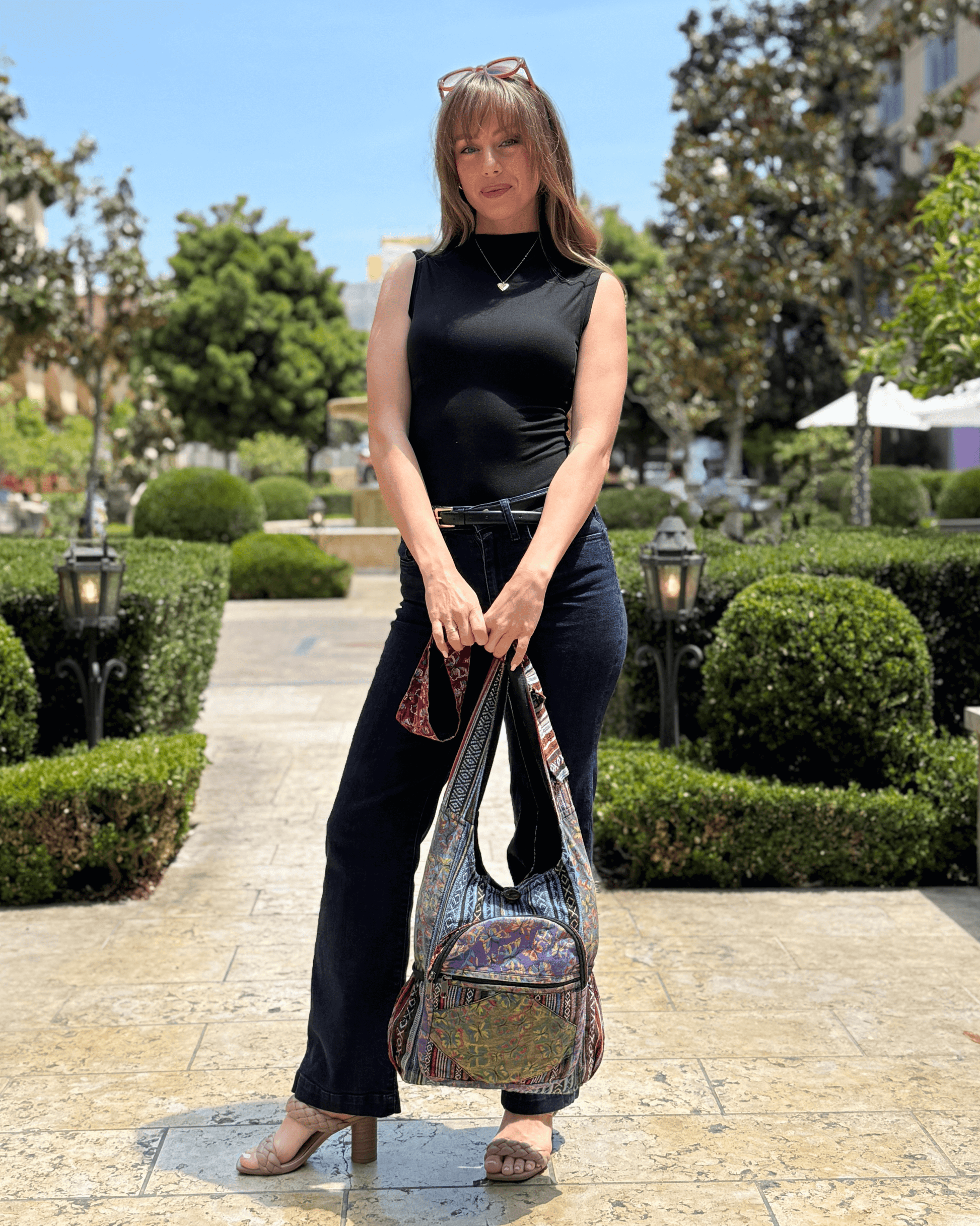 Kathmandu Collection Butterfly Design Hobo Bag by Kathmandu Collection