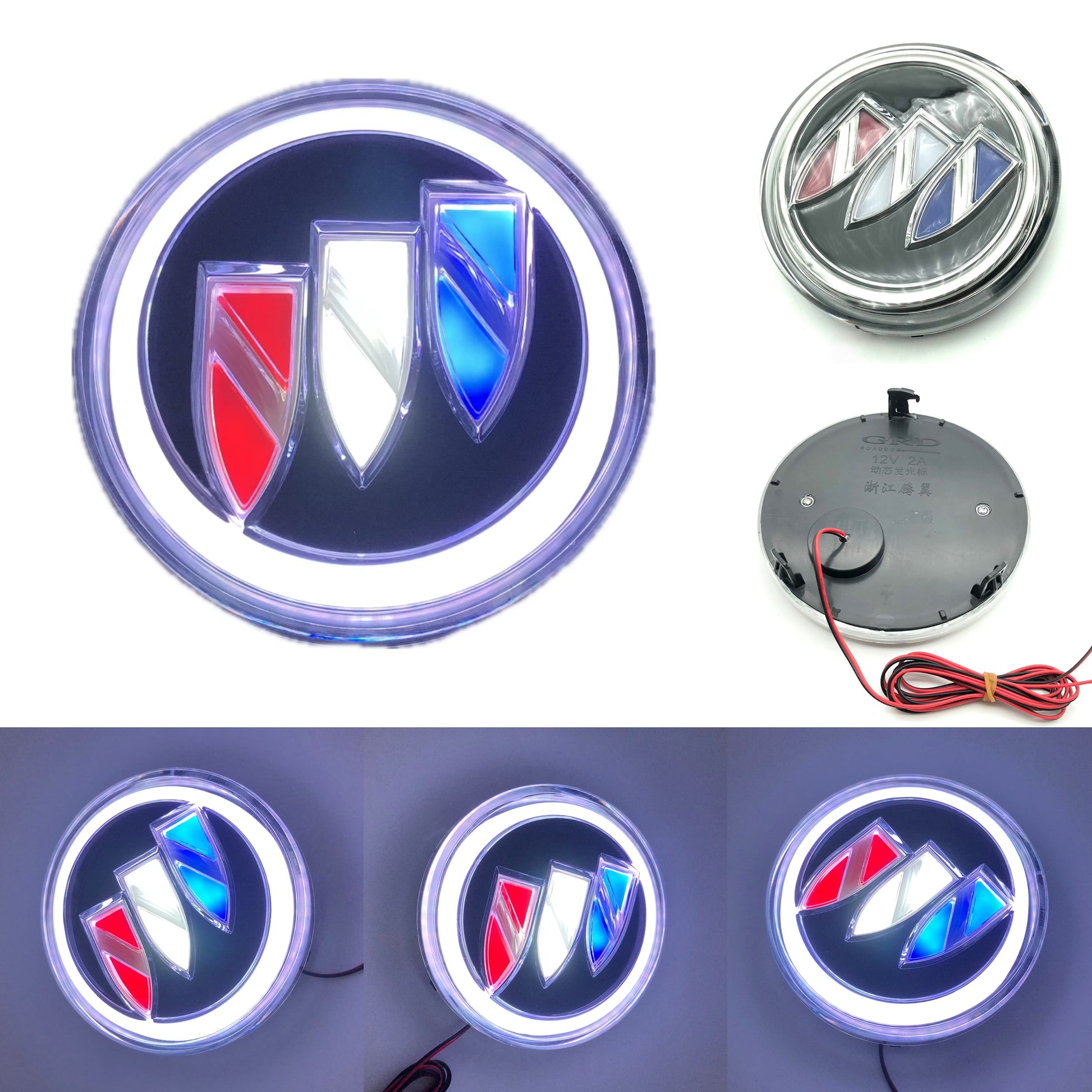 Buick Logo Front Grille LED Crystal Dynamic Illuminated Emblem Not Compatible with ACC Radar-2