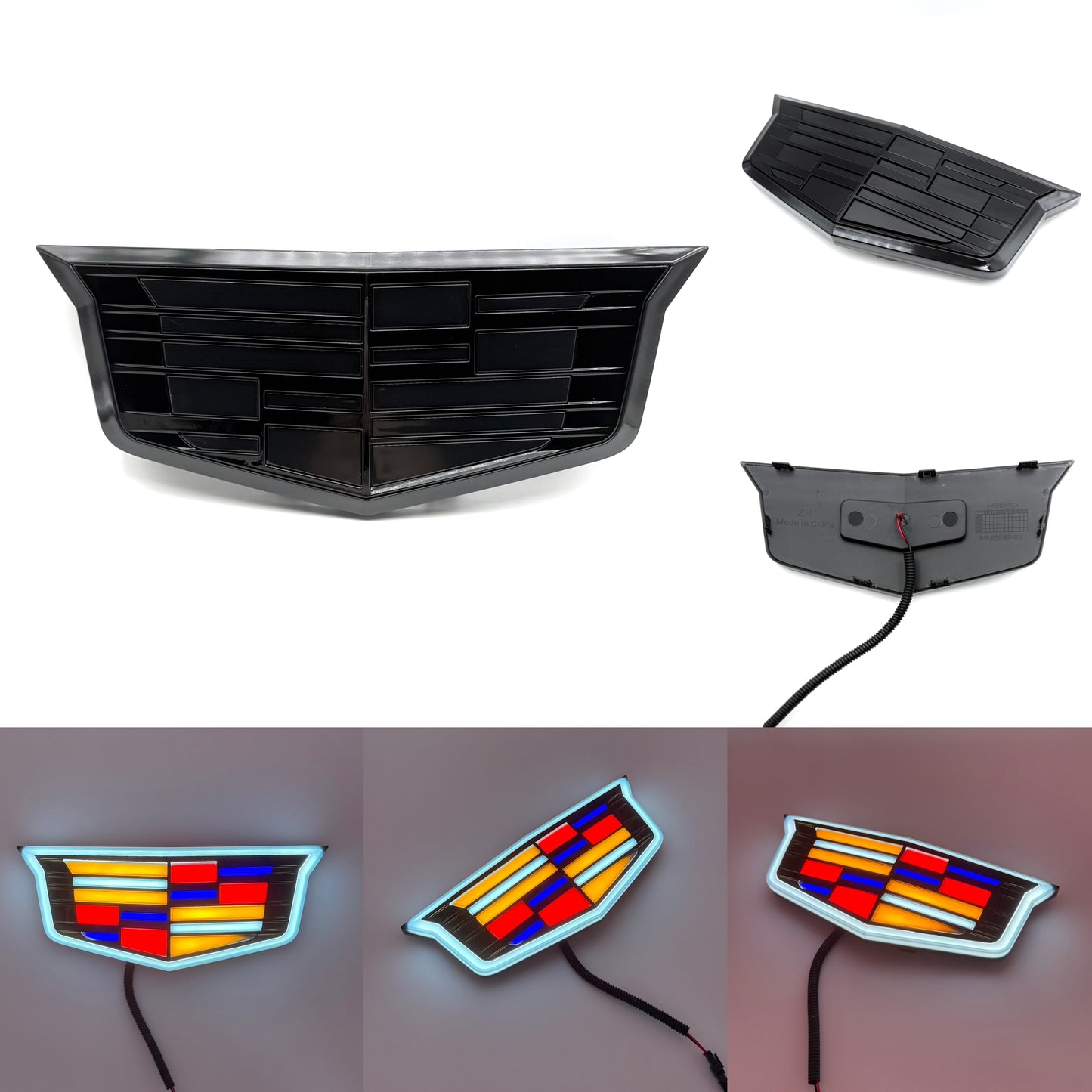 Cadillac Logo Front Grille LED Luxury Metallic Dynamic Crystal Illuminated Emblem
