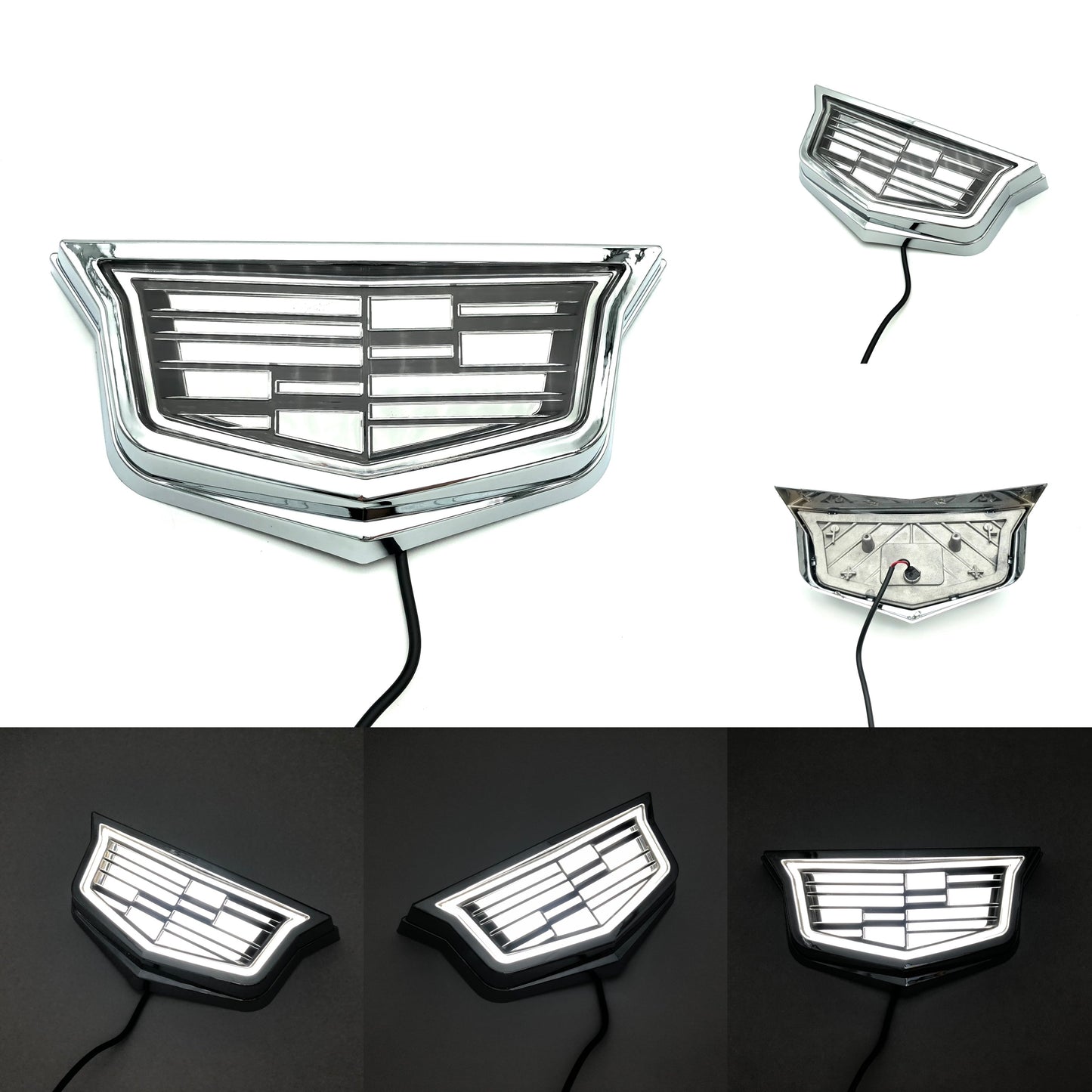 Cadillac Logo Front Grille LED Luxury Metallic Dynamic Crystal Illuminated Emblem