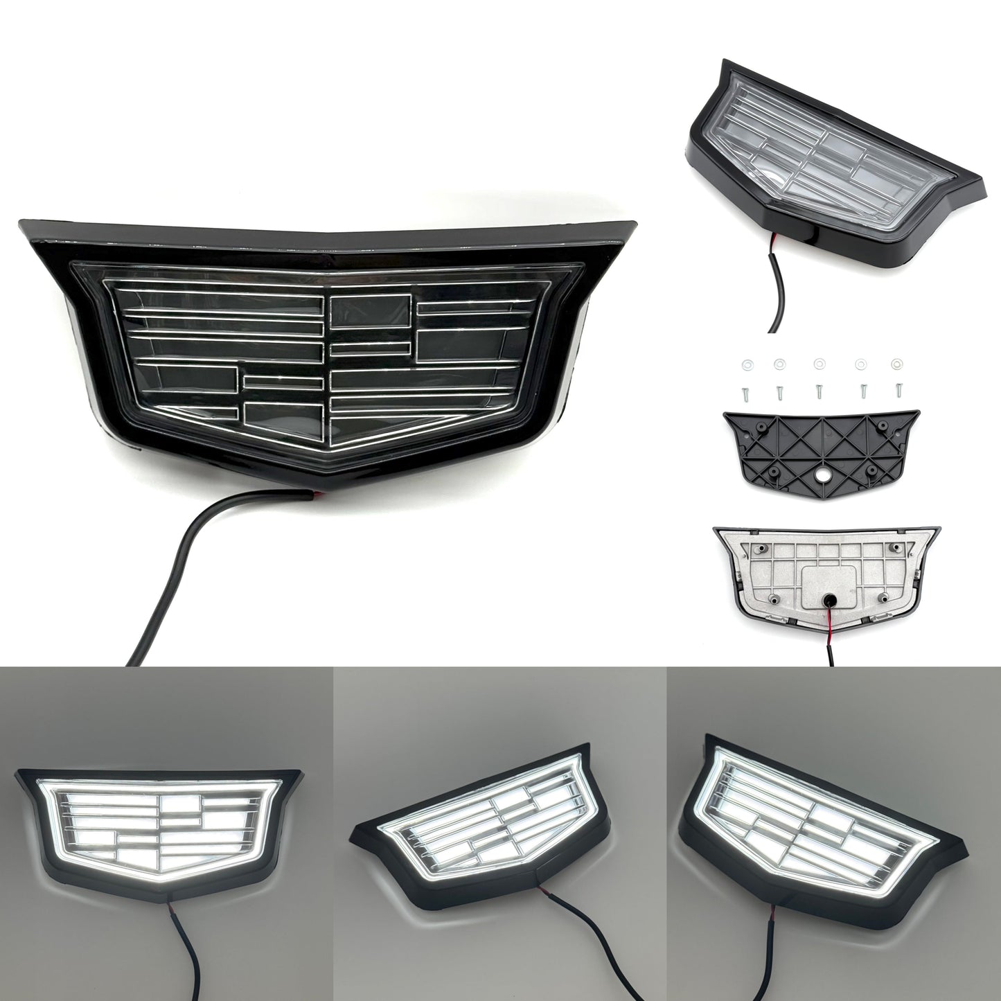 Cadillac Logo Front Grille LED Luxury Metallic Dynamic Crystal Illuminated Emblem