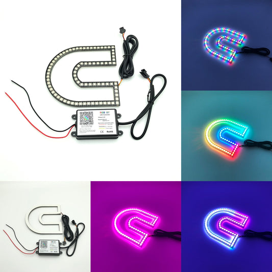 Cummins logo RGB Flow LED emblem light for Dodge ram-0