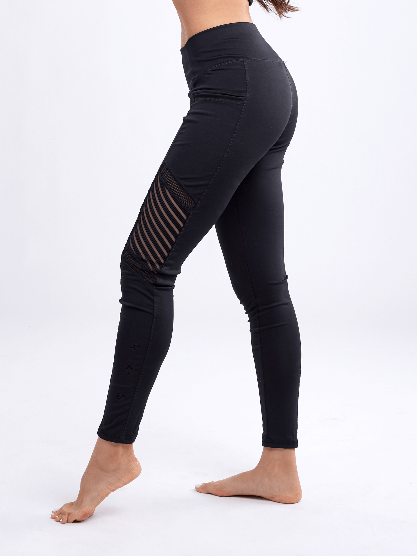 JupiterGear High-Waisted Pilates Leggings with Side Pockets & Mesh Panels by JupiterGear