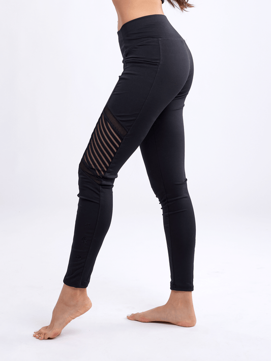 JupiterGear High-Waisted Pilates Leggings with Side Pockets & Mesh Panels by JupiterGear