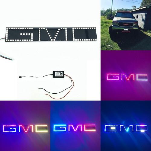 GMC Emblem RGB LED Logo Light Chase Flow Pattern with Bluetooth App remote control-0