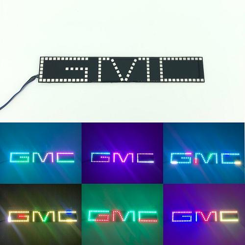 GMC Emblem RGB LED Logo Light Chase Flow Pattern with Bluetooth App remote control-1