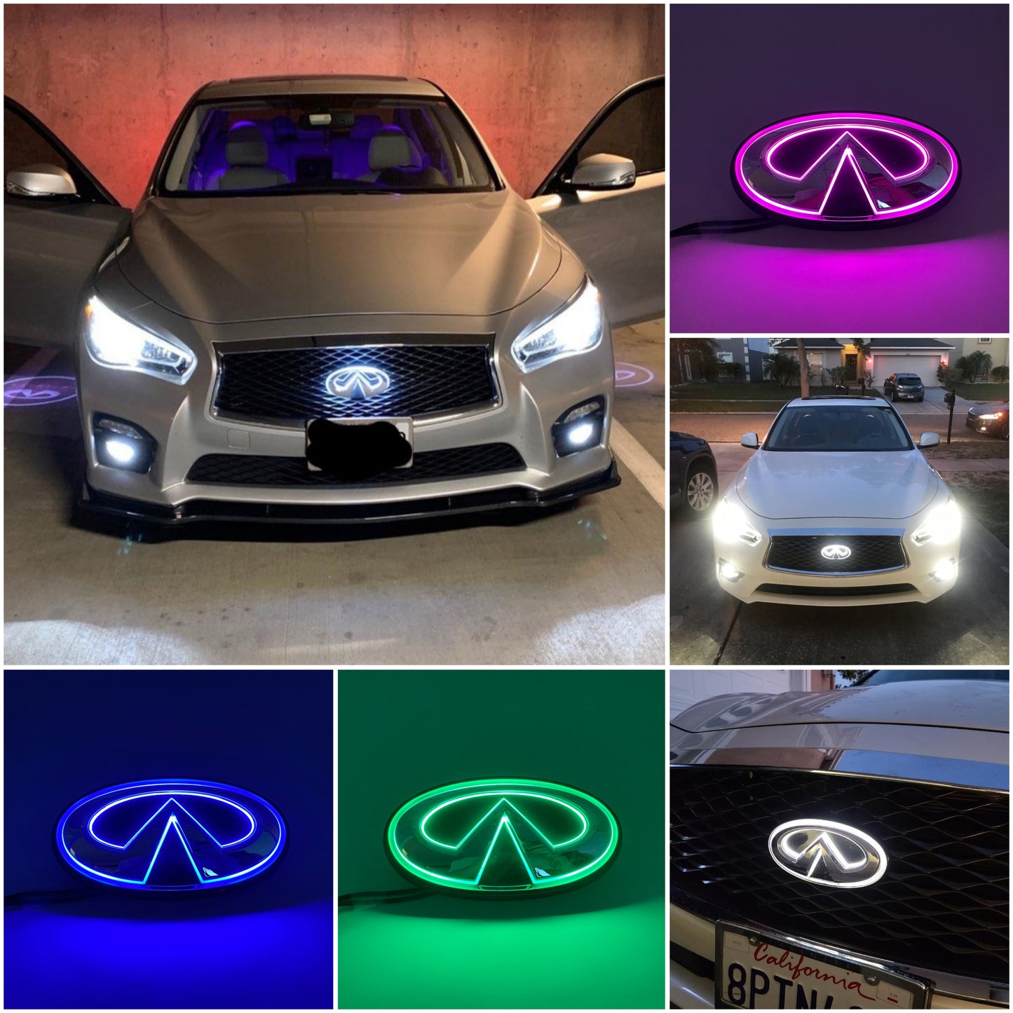 Infiniti logo car led front emblem light
