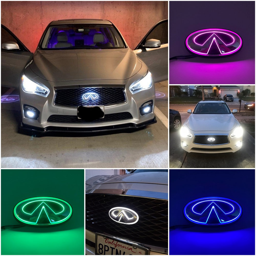 Infiniti logo car led front emblem light
