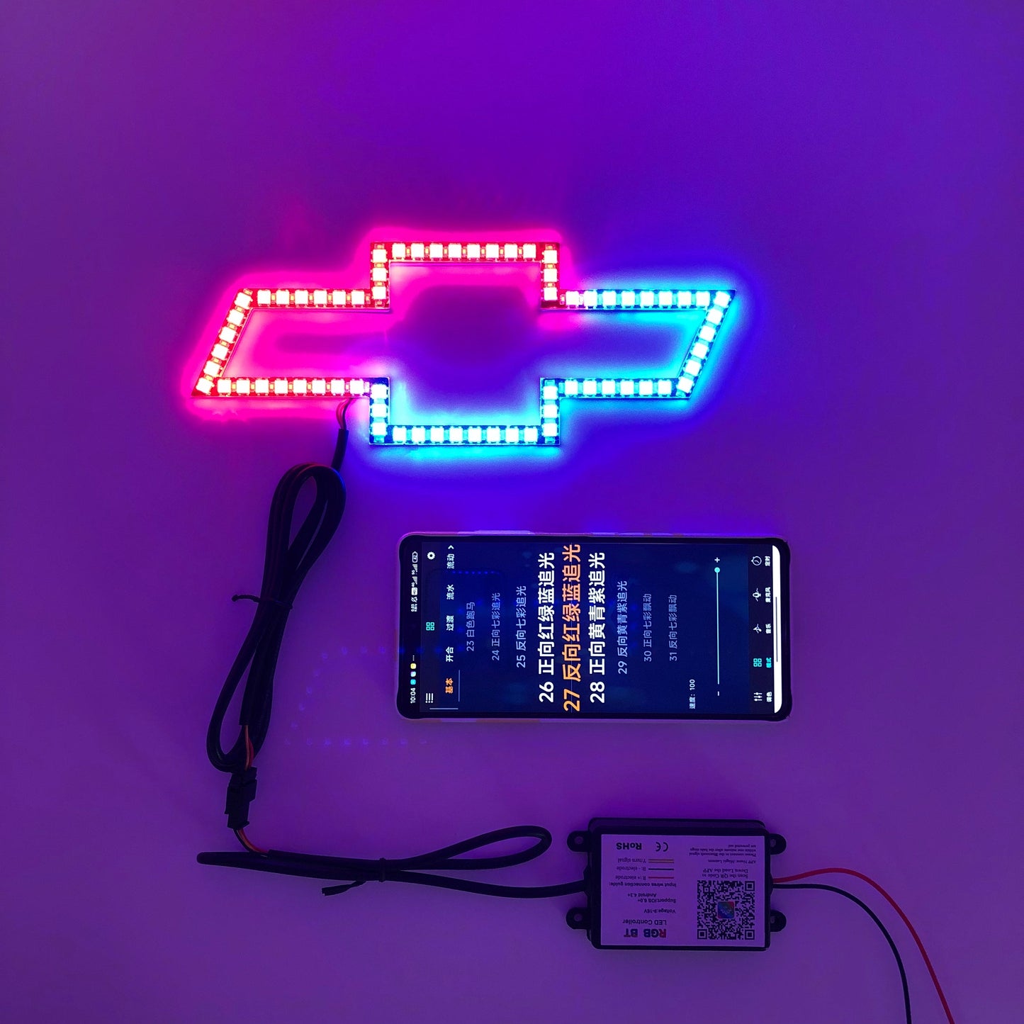 RGBW Flow Chevy symbol with Bluetooth App Control-2