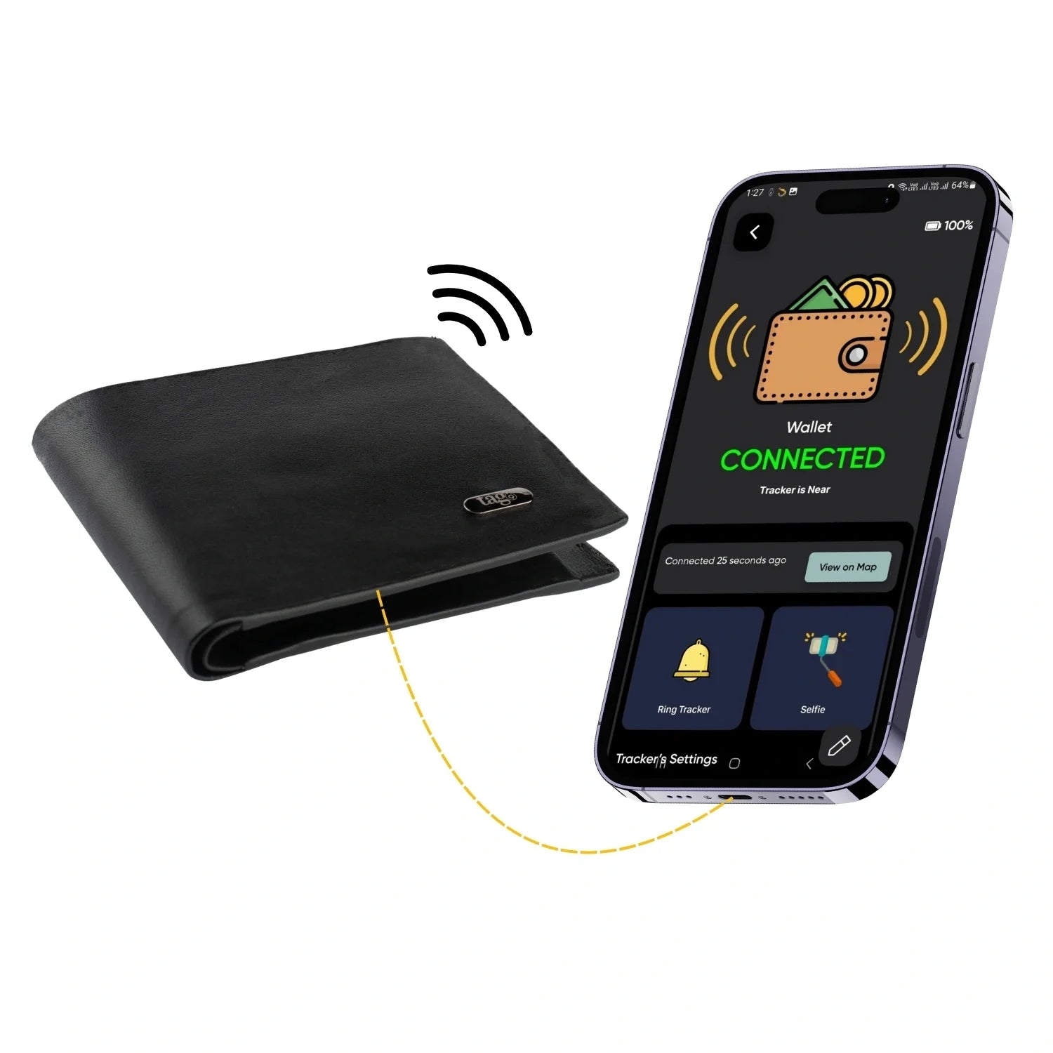 Smart Wallet (stitchless) by Dolphin Tracker + Lost Recovery + RFID